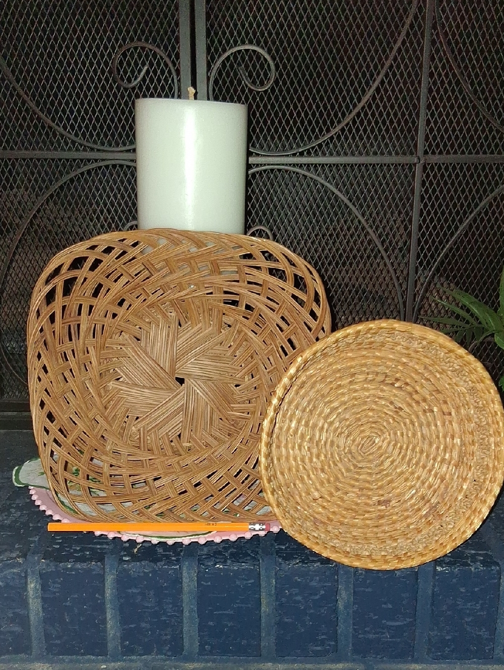 Woven Rattan Decorative Trays/baskets - Natural Tan